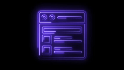Neon style interface design animation with seamless loop for software and application development projects