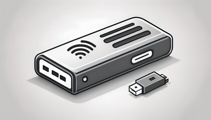 usb wifi adapter icons connectivity solutions white background website design