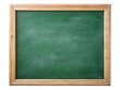 © rezia - Blank green chalkboard with wooden frame on a white background with glitch effect isolated on a transparent background