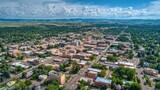 Elevated Summer Panorama of Greeley, Colorado: A Glimpse of Downtown Skyline from Above
