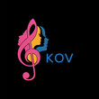 © MDAMIRUL - 'Colorful Female Silhouettes with Treble Clef Music Symbol on Black Background – KOV Later Logo, Empowerment, Diversity & Art Concept'