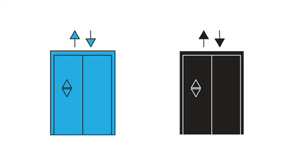 Elevator icon set. Elevator outline icon. Elevator vector icon collection. Vector illustration