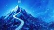 © Adib - Ascend to achievement with this stunning digital mountain peak, illuminated by a glowing pathway to success, symbolizing ambition and reaching goals.