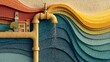 © ImagineWorld - Colorful Art Representation of Water Supply and Sanitation Theme in Paper Craft