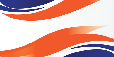 Abstract orange and blue banner background. Graphic design banner pattern background template with dynamic curve shapes.
