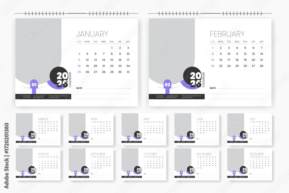 2026 desk calendar design, 2026 professional table calendar design ...