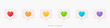 © accogliente - 3D Social media likes and emoji icon set. Speech bubble messages with rainbow hearts. Love chat. Reaction button. Valentine's Day. Cartoon design icons isolated on white. 3D Vector illustration