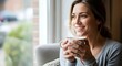 © universal Stockist - Woman Enjoying Coffee at Home, Indoor Lifestyle, Soft Natural Light