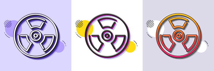Wall Mural - Chemical hazard line icon. Halftone dotted pattern. Gradient icon with grain shadow. Laboratory toxic sign. Chemistry warning symbol. Line chemical hazard icon. Various designs. Vector