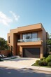 © Your Design Master - Modern two story house with large garage and balcony