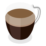 3D Isometric Flat  Set of Coffee Beverages. Item 2