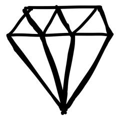 Wall Mural - Luxury hand drawn diamond transparent png icon