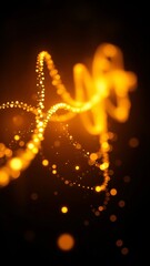 Wall Mural - Luminous gold wavy line light line golden wave lights Golden stars dust trail sparkling particles