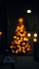 Wall Mural - Fancy black and golden christmas background vertical