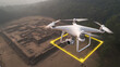 © Allie - Drone flying over ancient archaeological site with highlighted scanning area