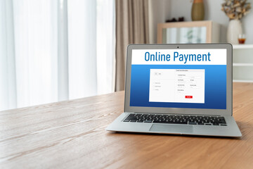 Wall Mural - Online payment platform for modish money transfer on the internet netowrk