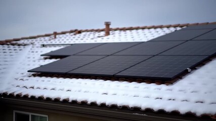 Solar panels boldly face winters snow