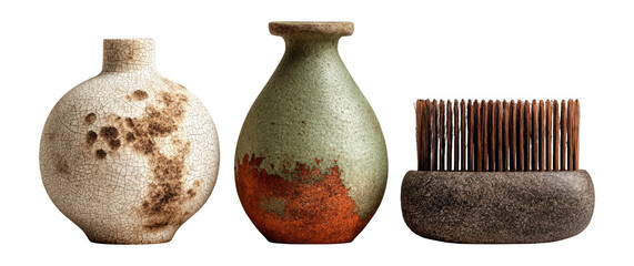 Unique Artistic Objects with Rustic Finish and Natural Earthy Colors