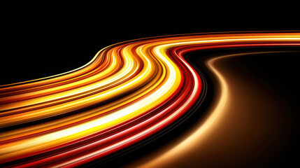 Wall Mural - Abstract light trails creating dynamic and vibrant patterns in an artistic representation on a dark background for creative projects