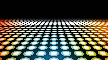Wall Mural - Abstract digital background with colorful circles creating a vivid pattern on a dark surface for design and artistic projects