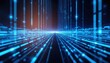 © Alfi - Abstract digital highway of glowing blue data streams converging at a vanishing point.