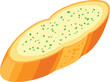 © SAIF820 - Delicious garlic bread slice toasted golden herb sprinkled italian food appetizer freshly baked isolated vector
