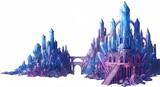 Citta cristallina brilla luce magica architettura fantastica dettagli intricati. AI Generated