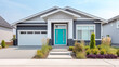 © Kevin - Modern gray cottage home exterior with teal door