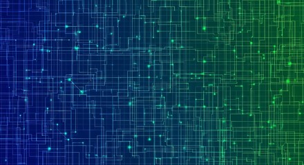 Abstract digital network grid with glowing nodes and lines, representing data flow, technology, and artificial intelligence