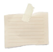 © Panupong - notes scrap of paper has a torn light brown line stuck with masking tape isolated on transparent background or png file.