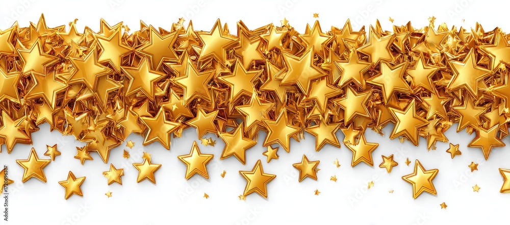 Gold stars confetti border Stock Photo | Adobe Stock