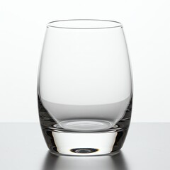 Clear glass tumbler with transparent background