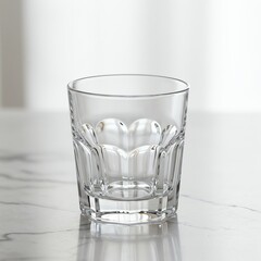Clear glass tumbler with transparent background