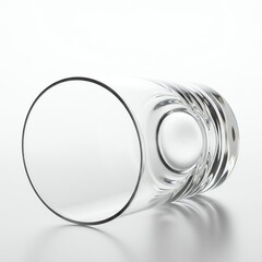 Clear glass tumbler with transparent background