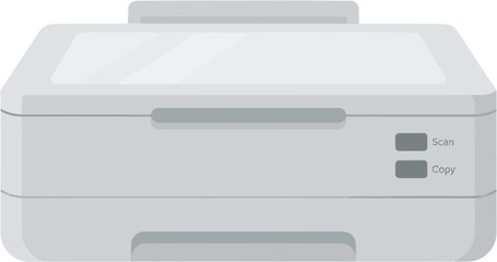 Flat Graphic Office Printer Machine Equipment Electronic Device Illustration
