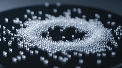Wall Mural - Extreme close-up timelapse of ice pellets bouncing and scattering on a hard surface timelapse, weather, pattern