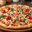© Afis - Delicious Freshly Baked Pizza with Toppings.