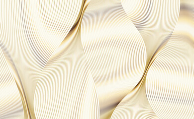 Wall Mural - Abstract golden background with waves and decorative texture design