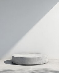 Wall Mural - Minimalist Round Display Podium on Clean Background in Modern Scene