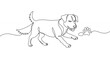 © SRI - Dog running one line art