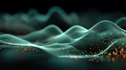 Wall Mural - Gentle Ethereal Waves with Soft Lighting and Calm Background