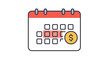 © Alis - Calendar with highlighted dates and a dollar coin, indicating scheduled payments or expenses.