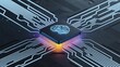 © SidArtic - Closeup of a central processing unit cpu chip with a glowing brain icon, symbolizing artificial intelligence and advanced computing