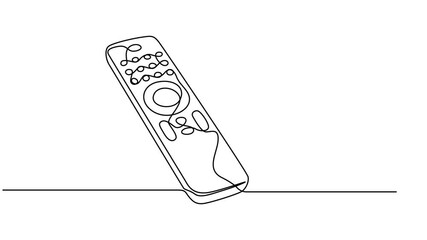 Modern TV Remote Control animation continuous one line drawing, One line drawing animation. Motion design. Animated technology logo. Video 4K, minimalist style pro vector illustration. Full length.