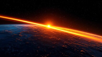 Wall Mural - Space view of Earth at sunrise