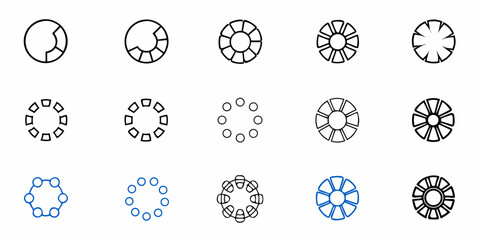Collection of loading icons and progress indicators for web design, app development, and user interface elements, modern design