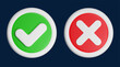 © Abdulloh - Green check mark and red cross mark symbols