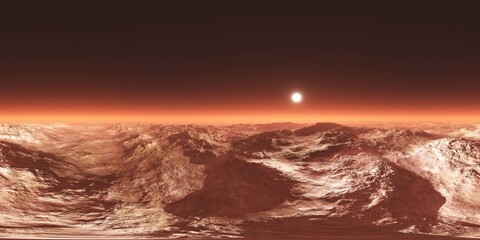 Wall Mural - Mars, HDRI, environment map , Round panorama, spherical panorama, equidistant projection, 360 high resolution panorama, 3d rendering