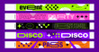 © Vector Tradition - Event bracelet mockups, music festival and concert ticket wristbands. Vector paper hand bands of disco party night club pass, event entrance admission tickets and VIP access bracelets with y2k shapes