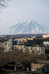 Wall Mural - view of petropavlovsk-kamchatsky city in spring